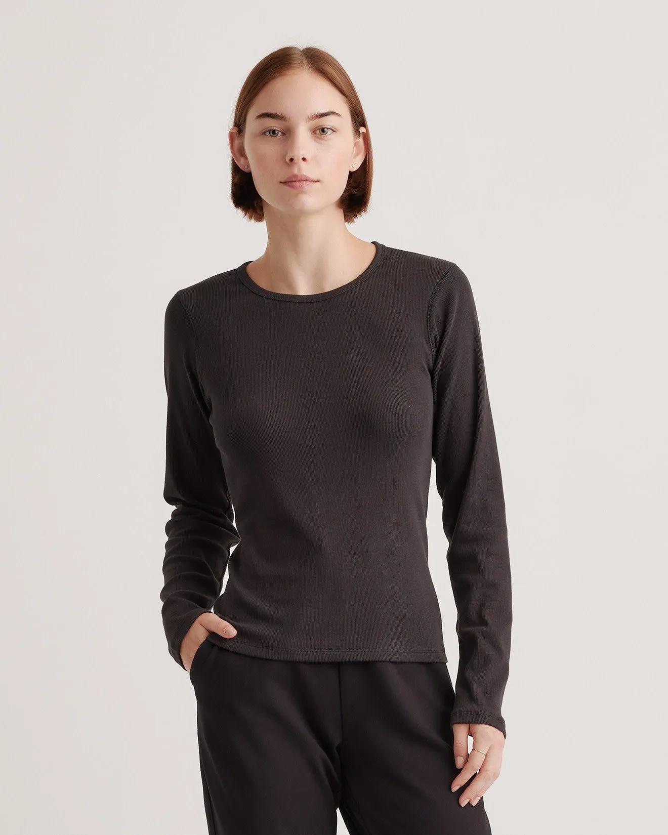 Organic Cotton Micro-Rib Long Sleeve Tee