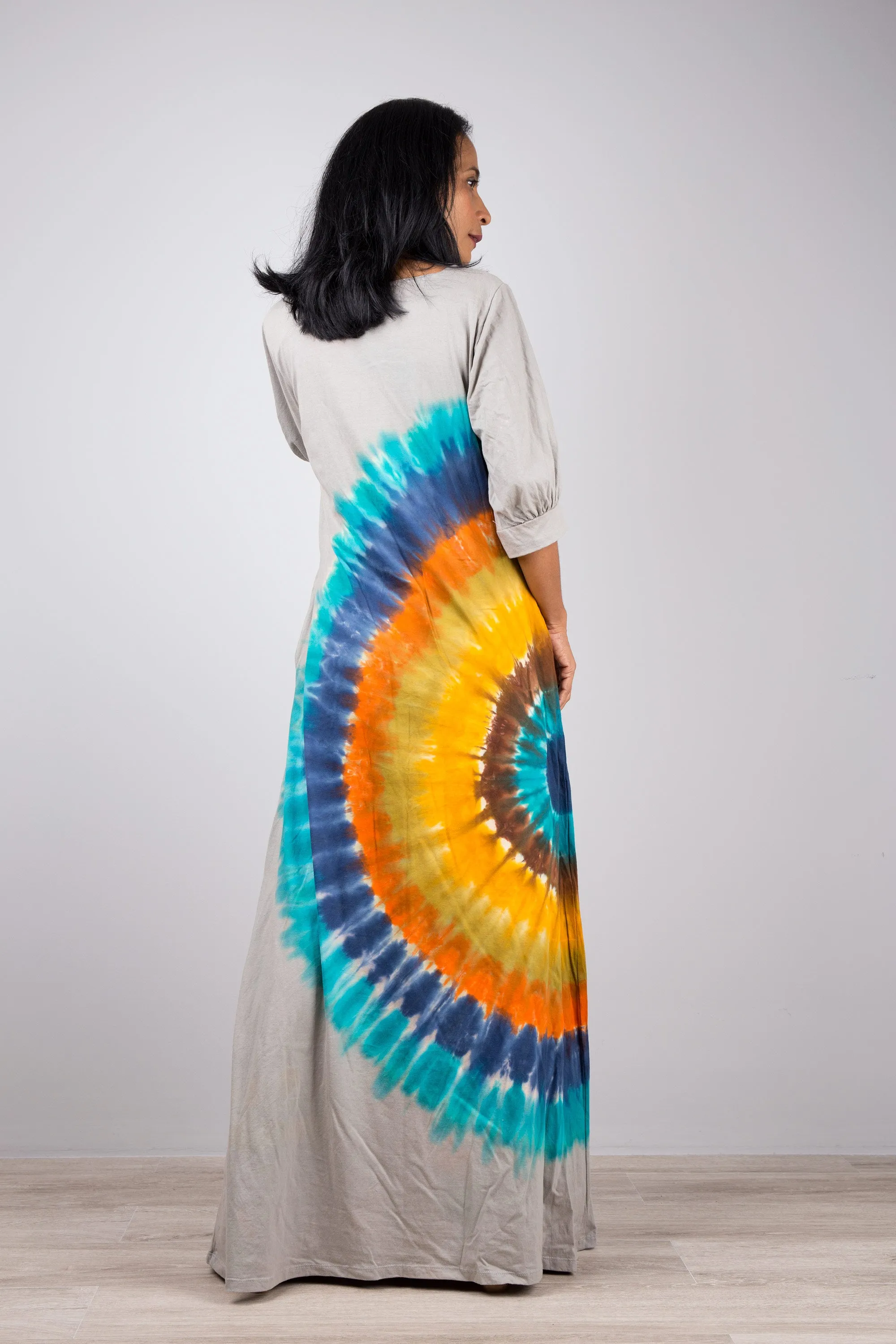 Rainbow Tie Dye Maxi Dress