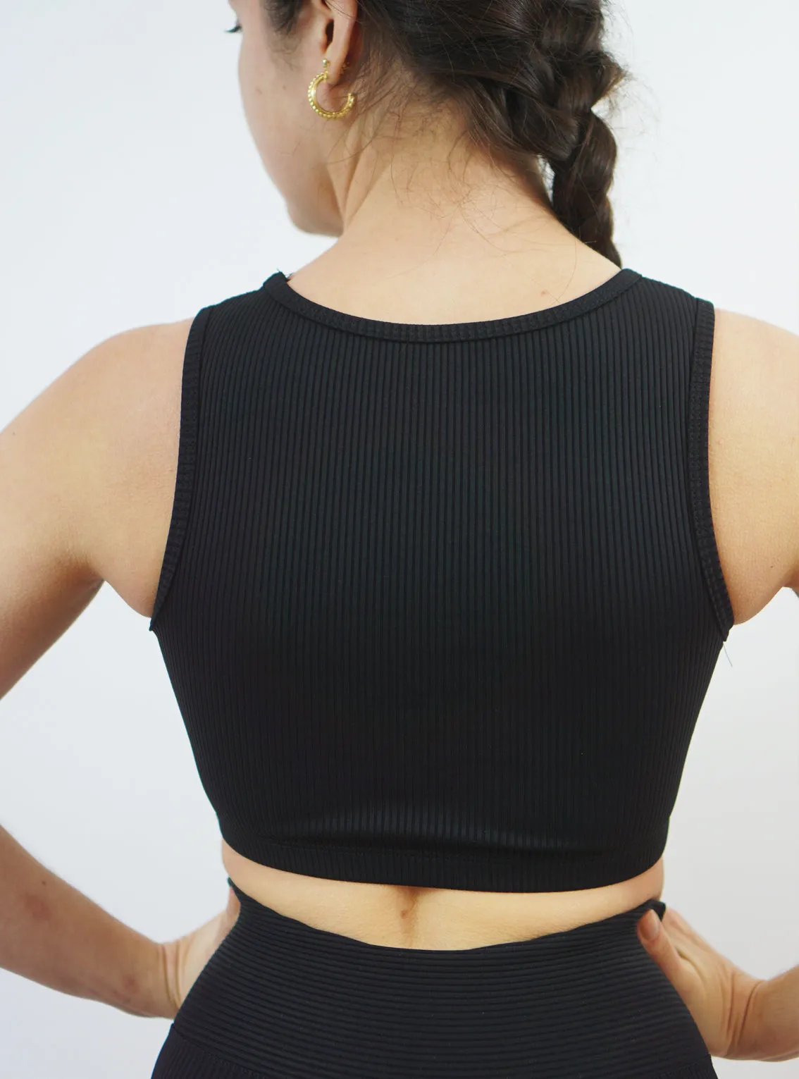 Ribbed Cutout Sports Bra