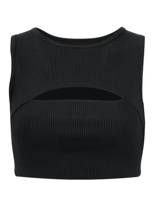 Ribbed Cutout Sports Bra