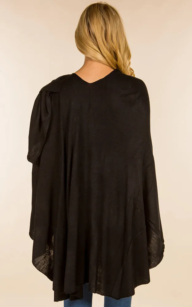 SA4213 Solid Color Shawl with Loop Design