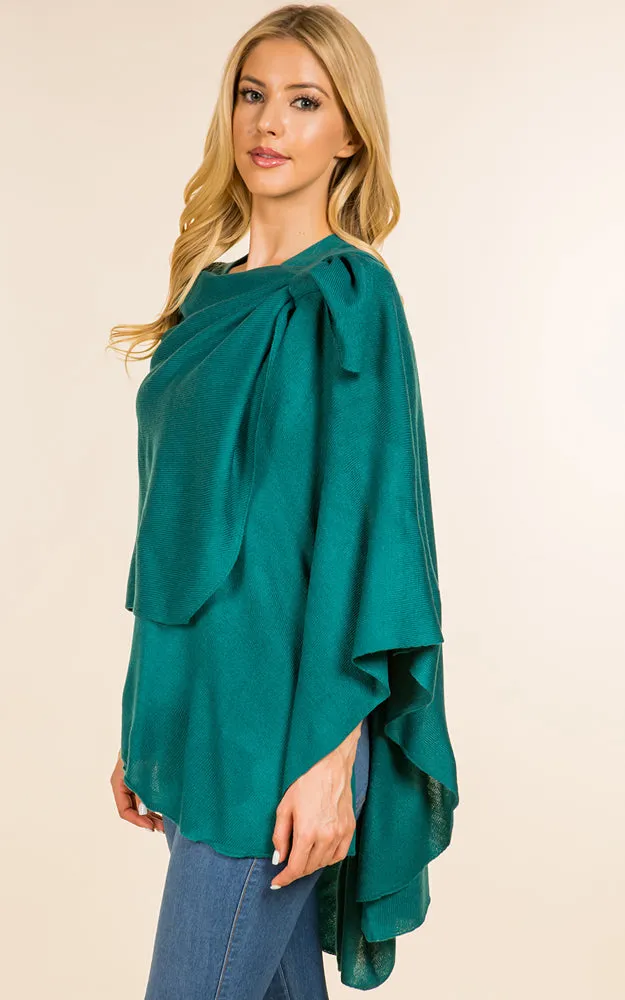 SA4213 Solid Color Shawl with Loop Design