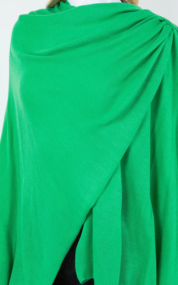 SA4213 Solid Color Shawl with Loop Design