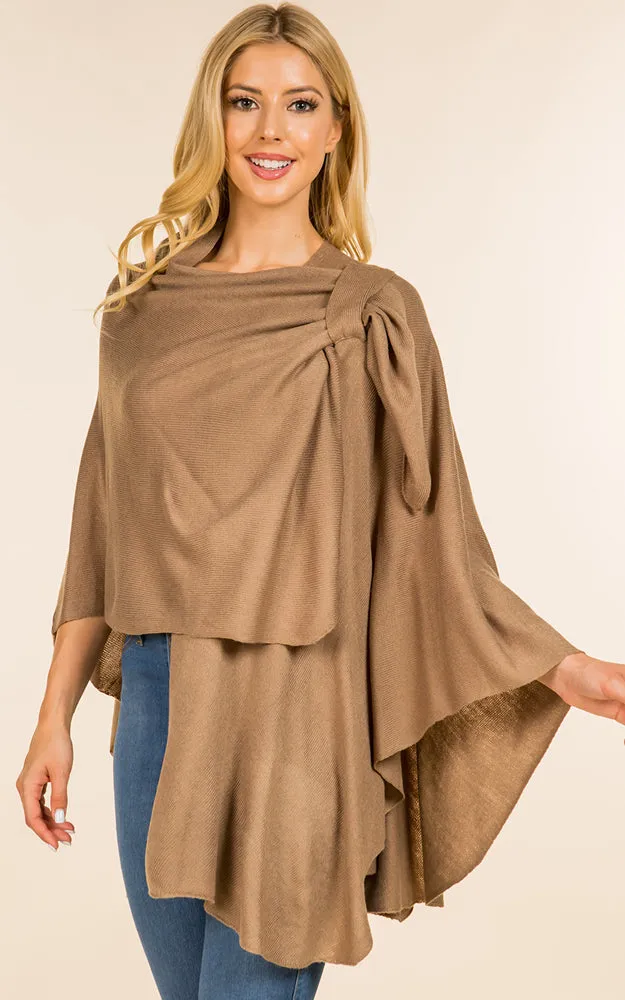 SA4213 Solid Color Shawl with Loop Design