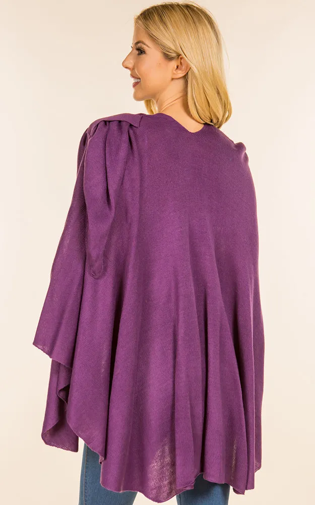 SA4213 Solid Color Shawl with Loop Design