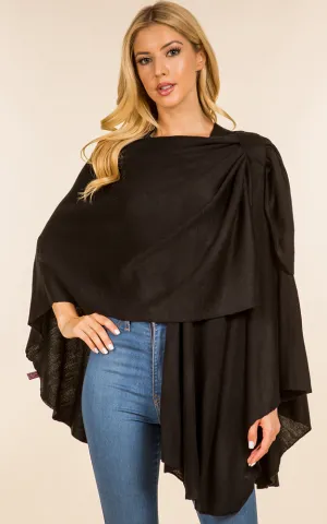 SA4213 Solid Color Shawl with Loop Design