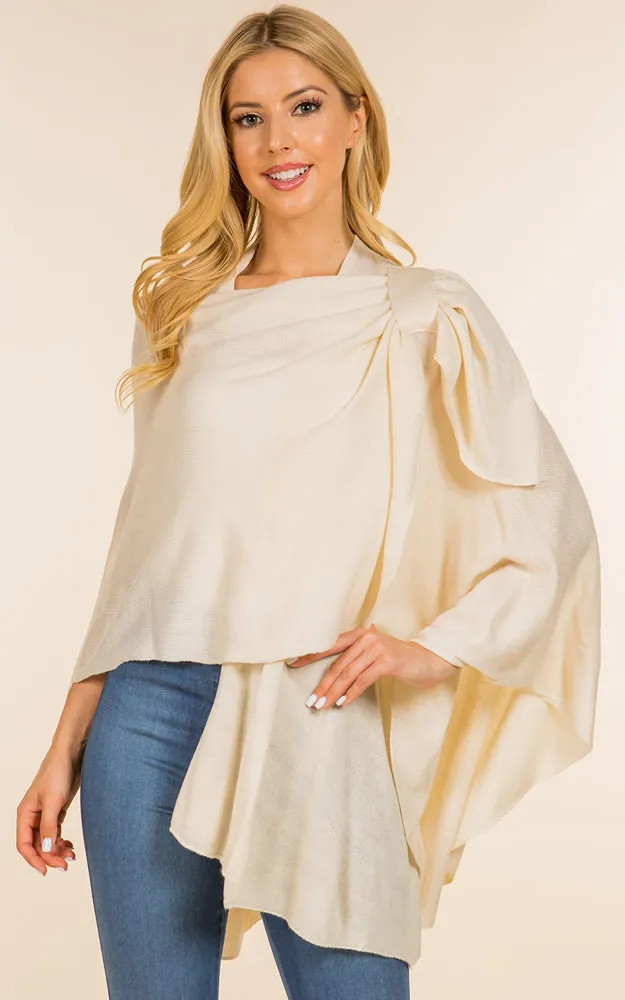 SA4213 Solid Color Shawl with Loop Design
