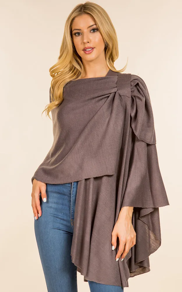 SA4213 Solid Color Shawl with Loop Design
