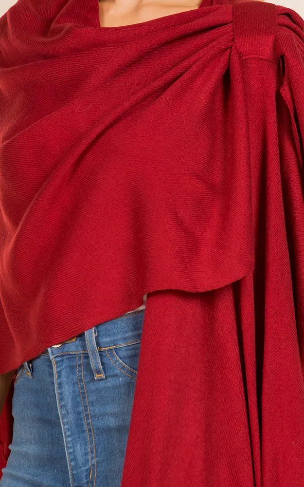 SA4213 Solid Color Shawl with Loop Design