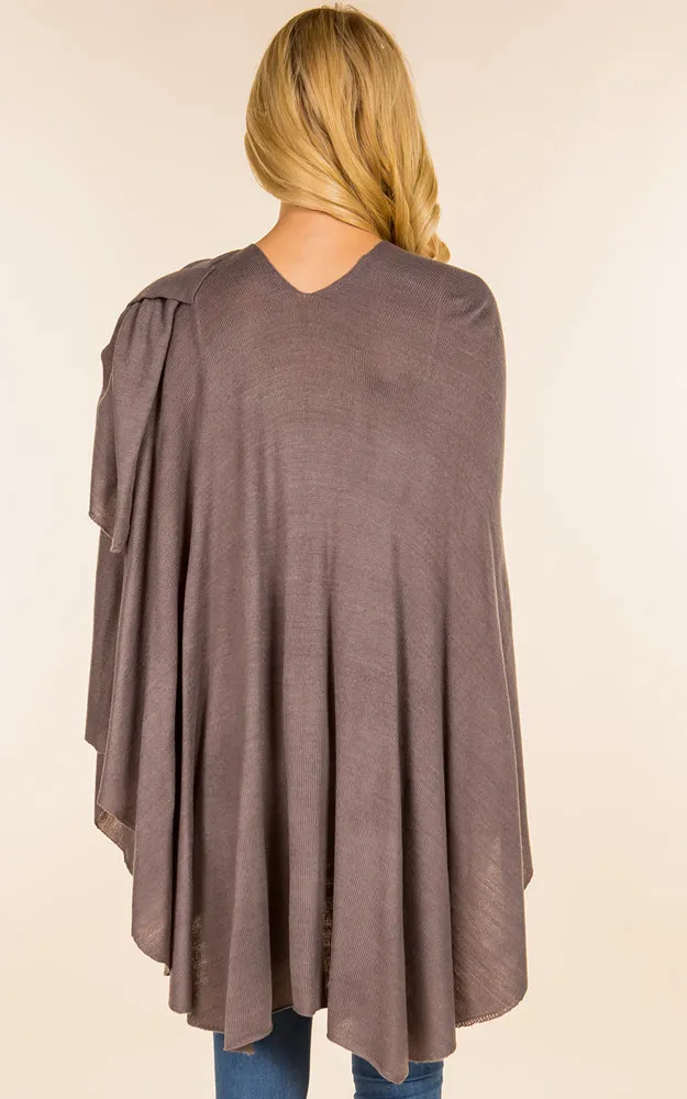 SA4213 Solid Color Shawl with Loop Design