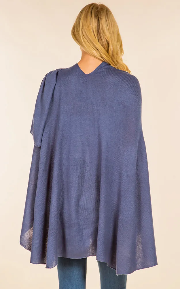 SA4213 Solid Color Shawl with Loop Design