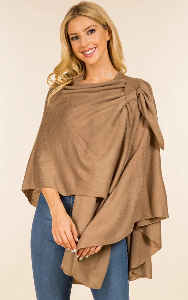 SA4213 Solid Color Shawl with Loop Design