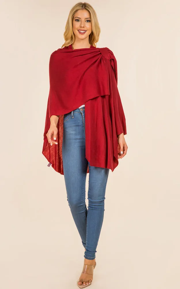 SA4213 Solid Color Shawl with Loop Design