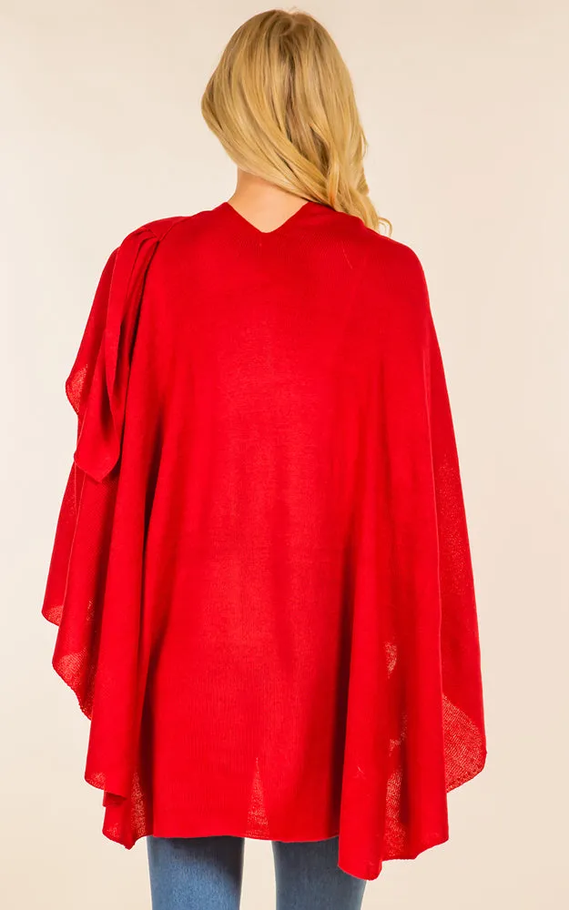 SA4213 Solid Color Shawl with Loop Design