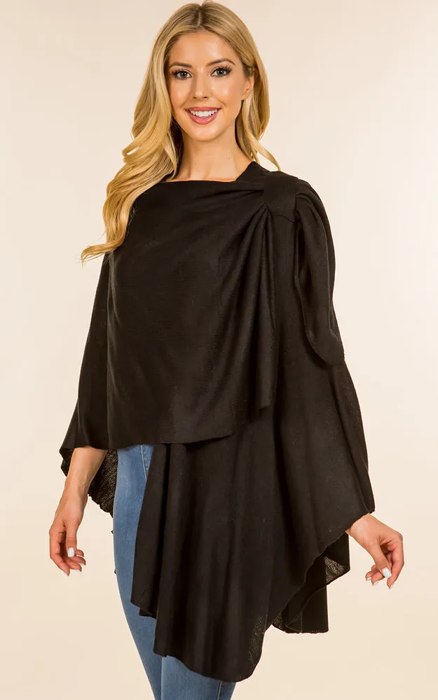 SA4213 Solid Color Shawl with Loop Design