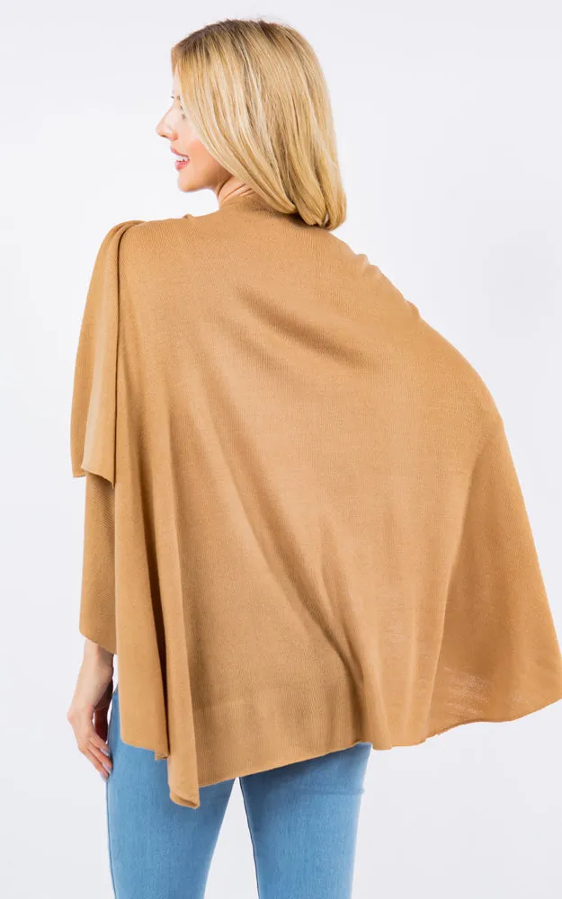 SA4213 Solid Color Shawl with Loop Design