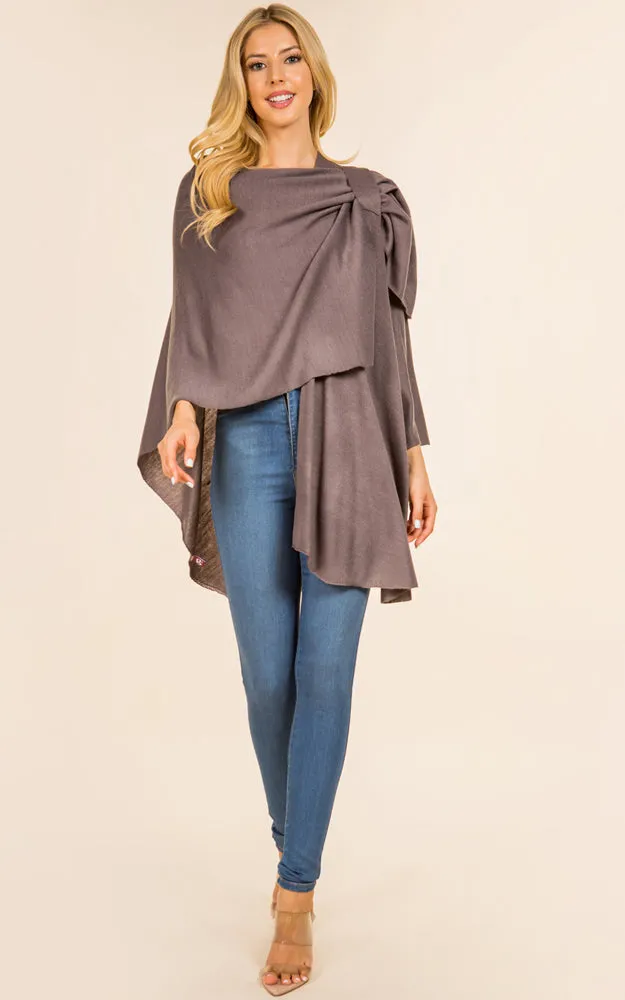 SA4213 Solid Color Shawl with Loop Design