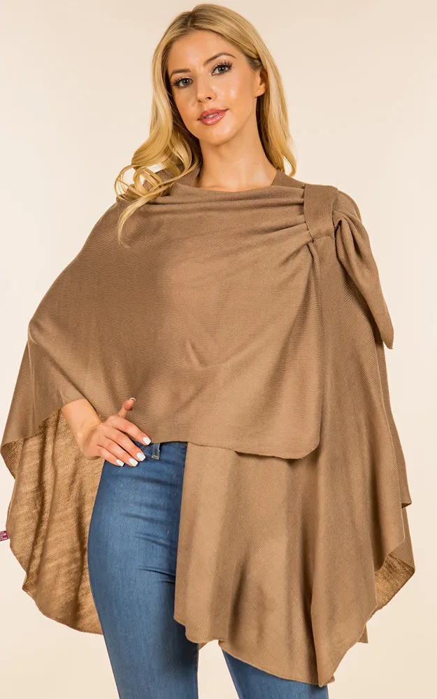 SA4213 Solid Color Shawl with Loop Design