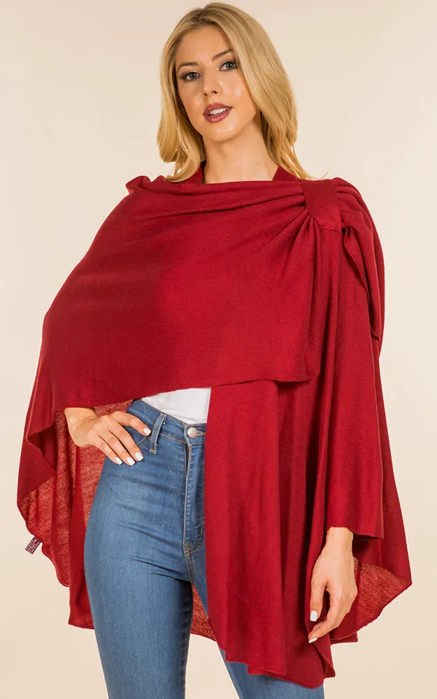 SA4213 Solid Color Shawl with Loop Design