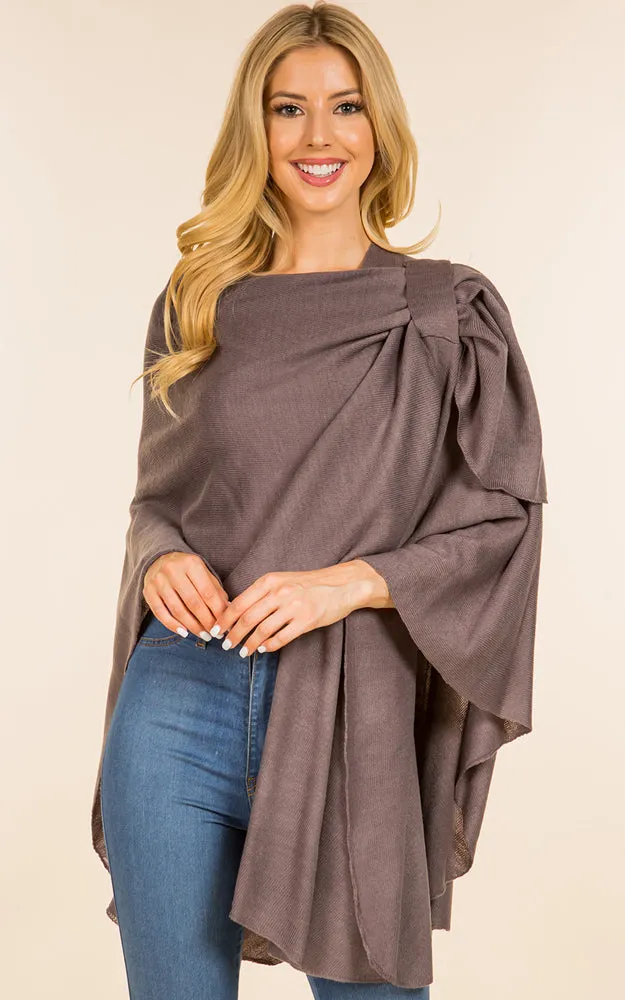 SA4213 Solid Color Shawl with Loop Design