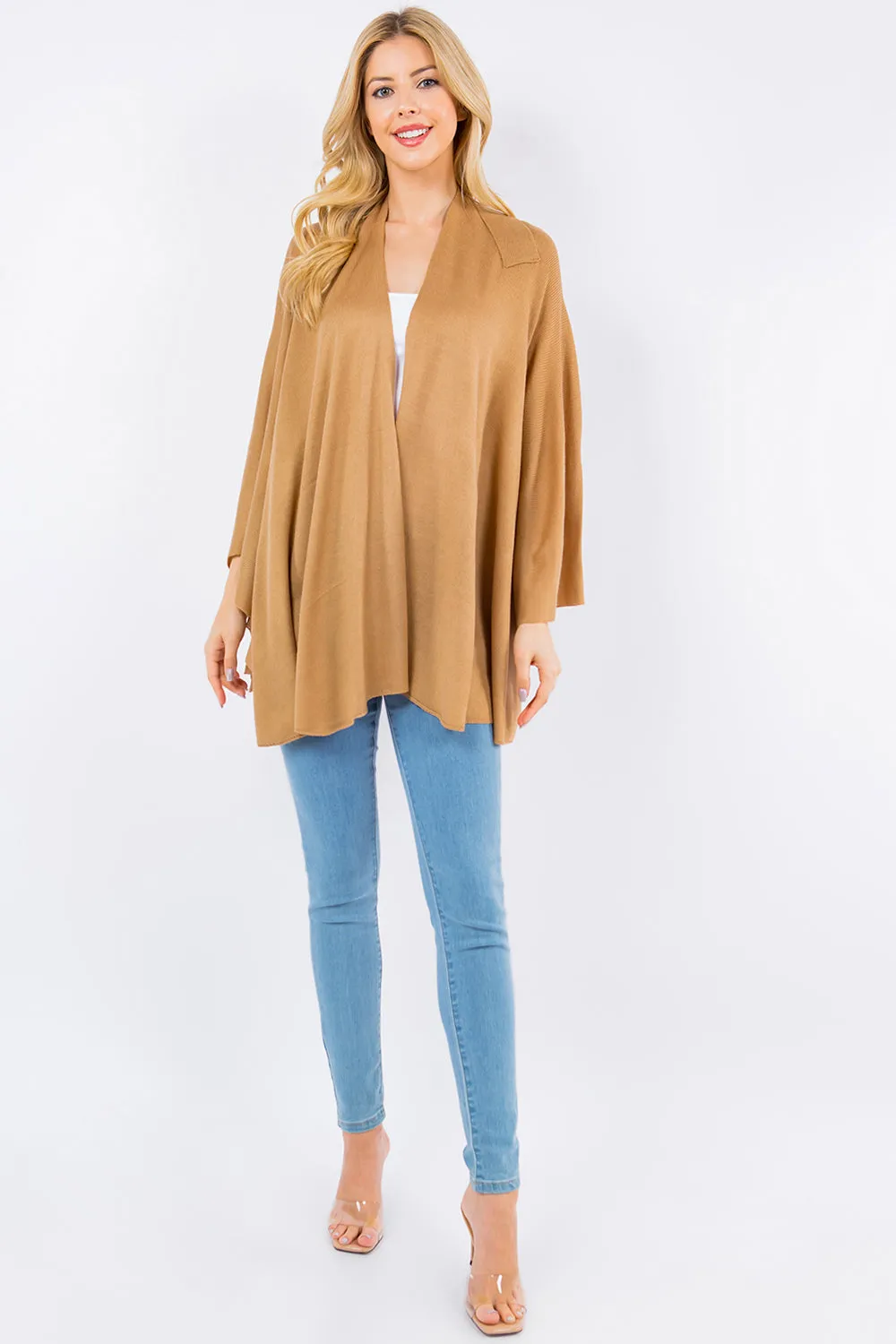 SA4213 Solid Color Shawl with Loop Design
