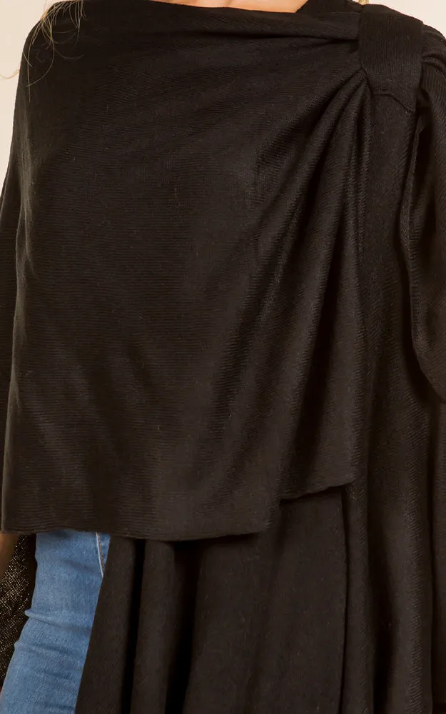 SA4213 Solid Color Shawl with Loop Design