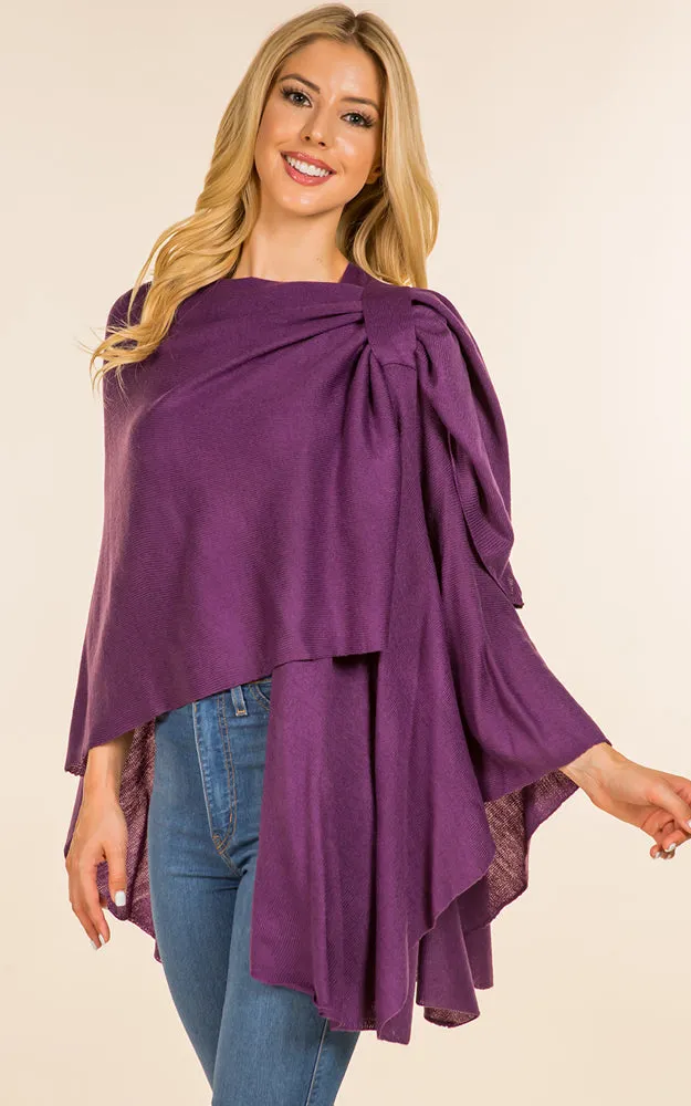 SA4213 Solid Color Shawl with Loop Design