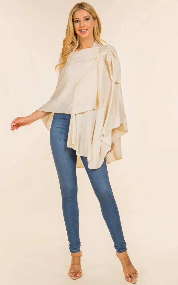 SA4213 Solid Color Shawl with Loop Design