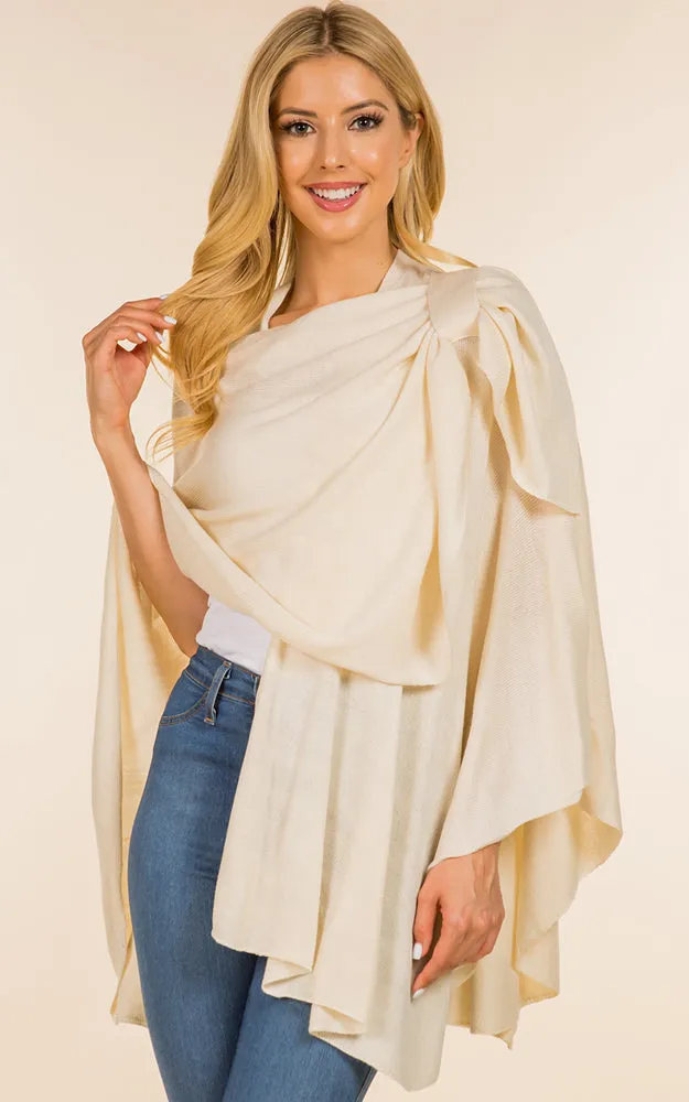 SA4213 Solid Color Shawl with Loop Design
