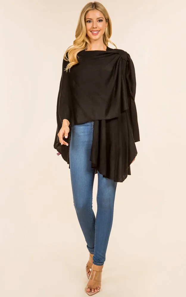 SA4213 Solid Color Shawl with Loop Design