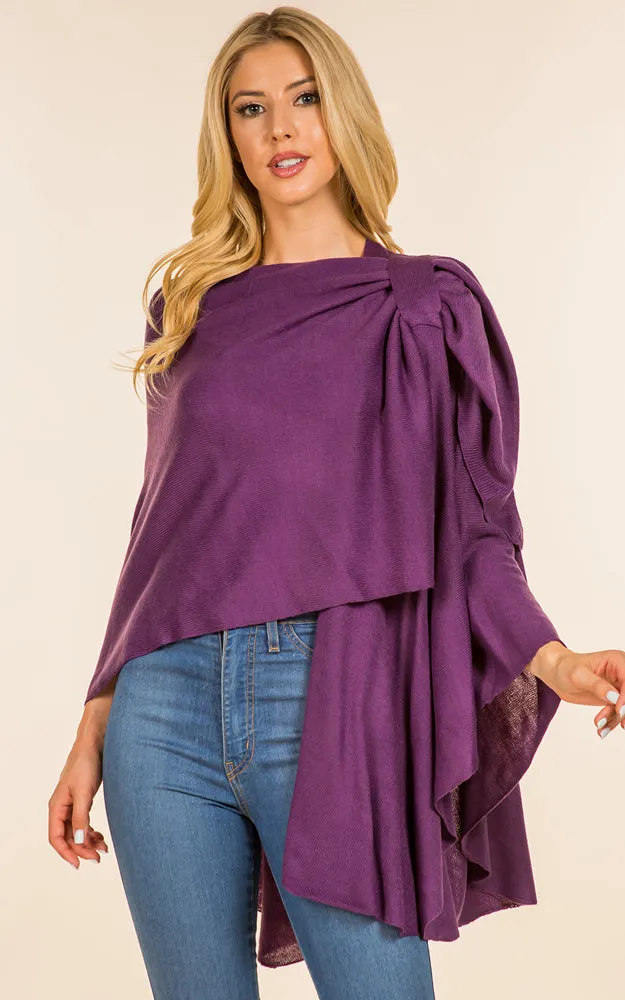 SA4213 Solid Color Shawl with Loop Design