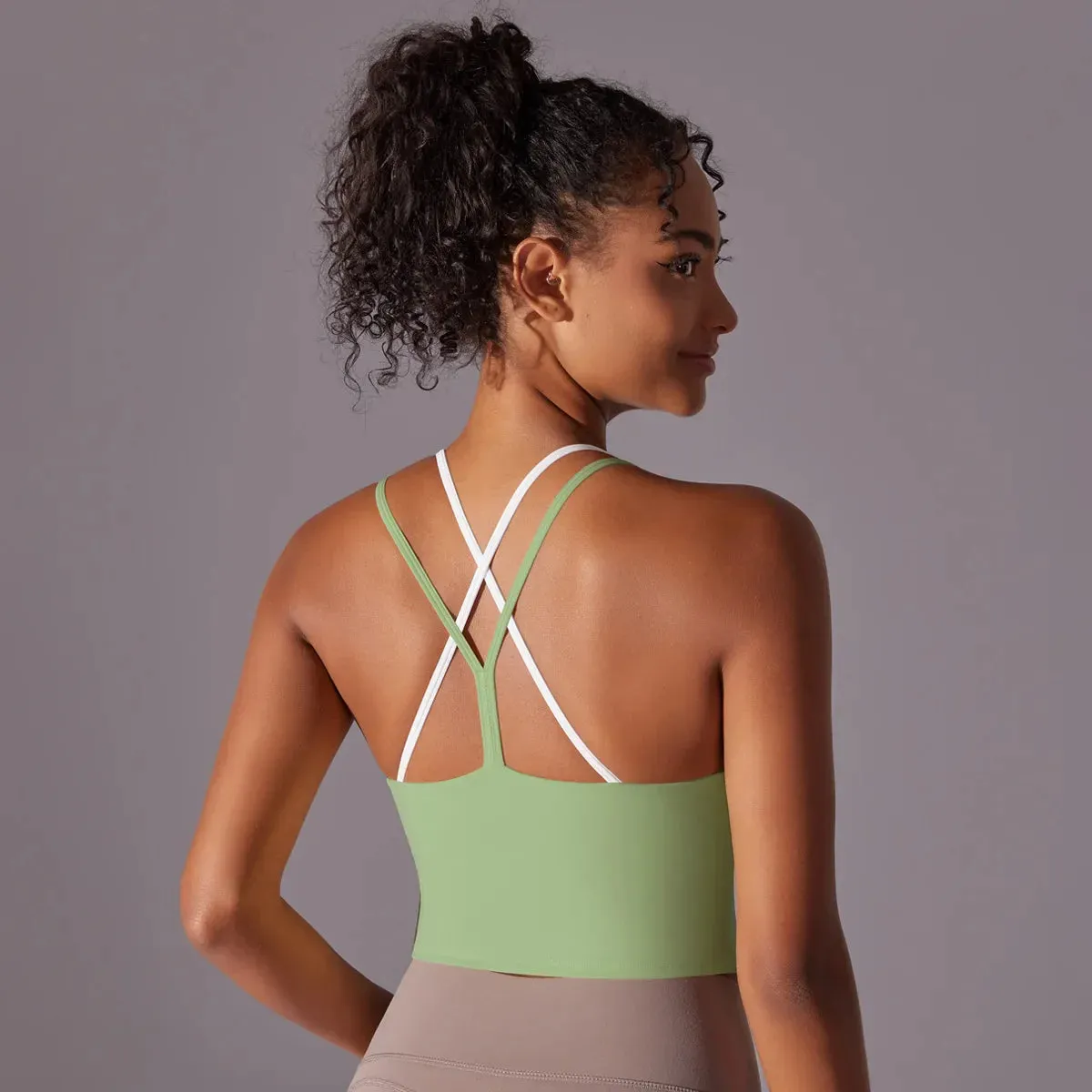 Seamless Breathable Running Gym Training Ground Nylon Solid High-Quality Sports Bra
