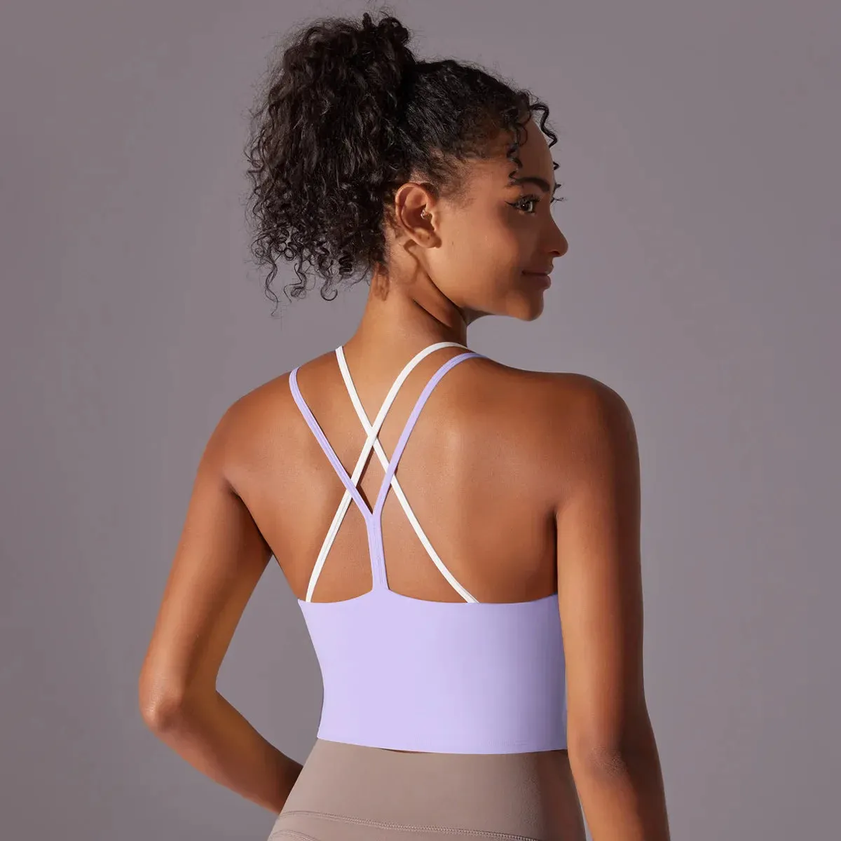 Seamless Breathable Running Gym Training Ground Nylon Solid High-Quality Sports Bra