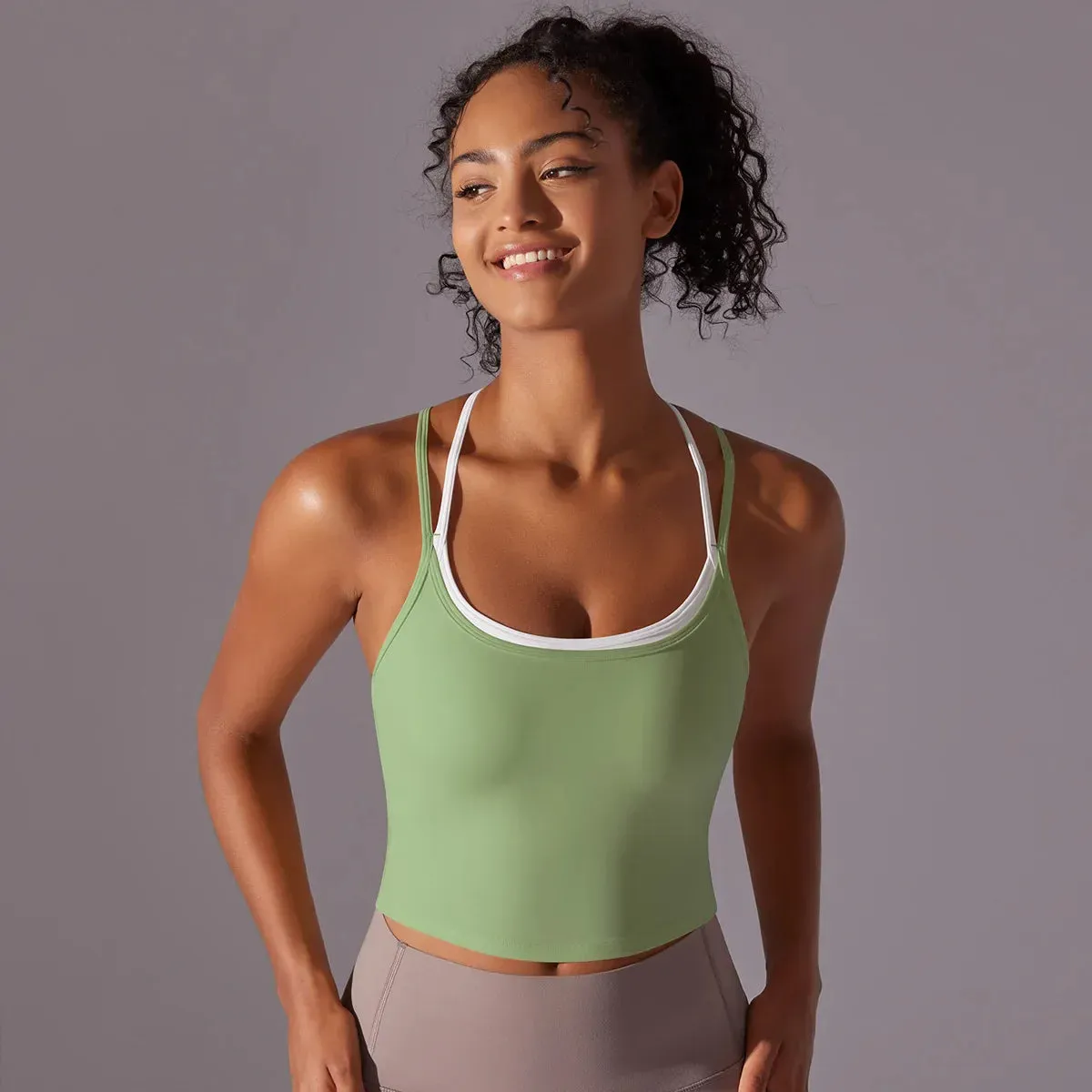 Seamless Breathable Running Gym Training Ground Nylon Solid High-Quality Sports Bra