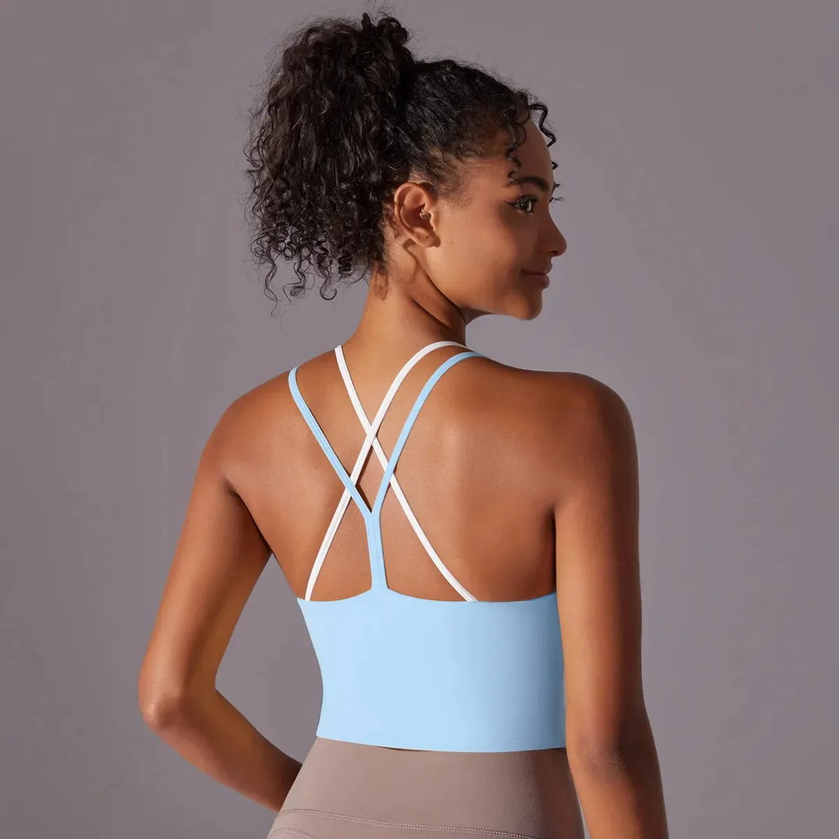 Seamless Breathable Running Gym Training Ground Nylon Solid High-Quality Sports Bra
