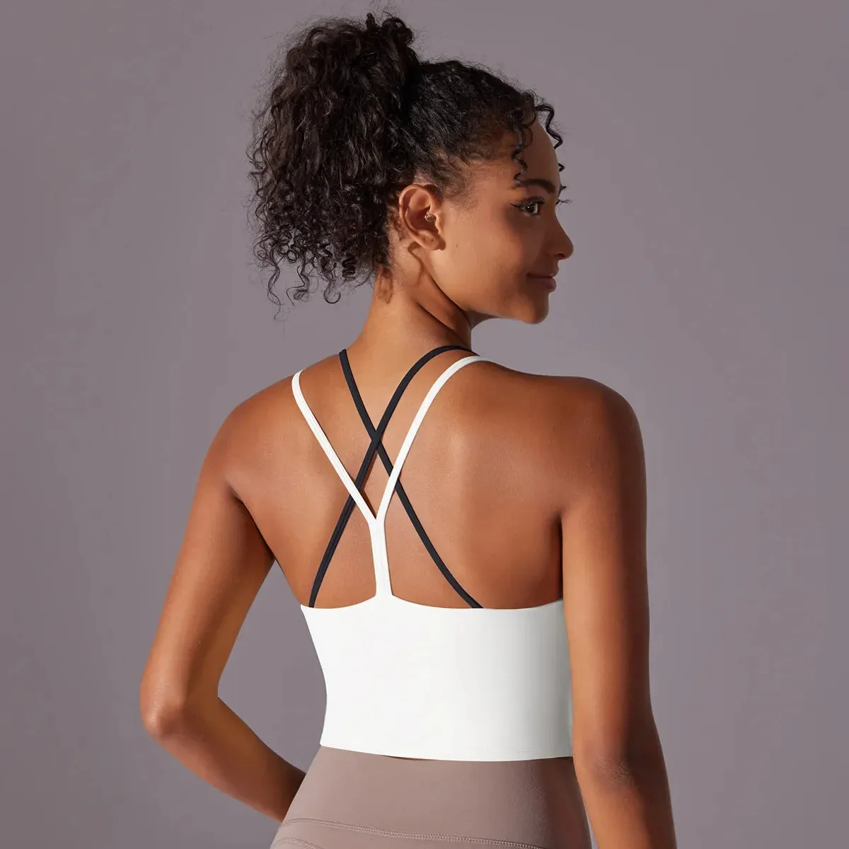Seamless Breathable Running Gym Training Ground Nylon Solid High-Quality Sports Bra
