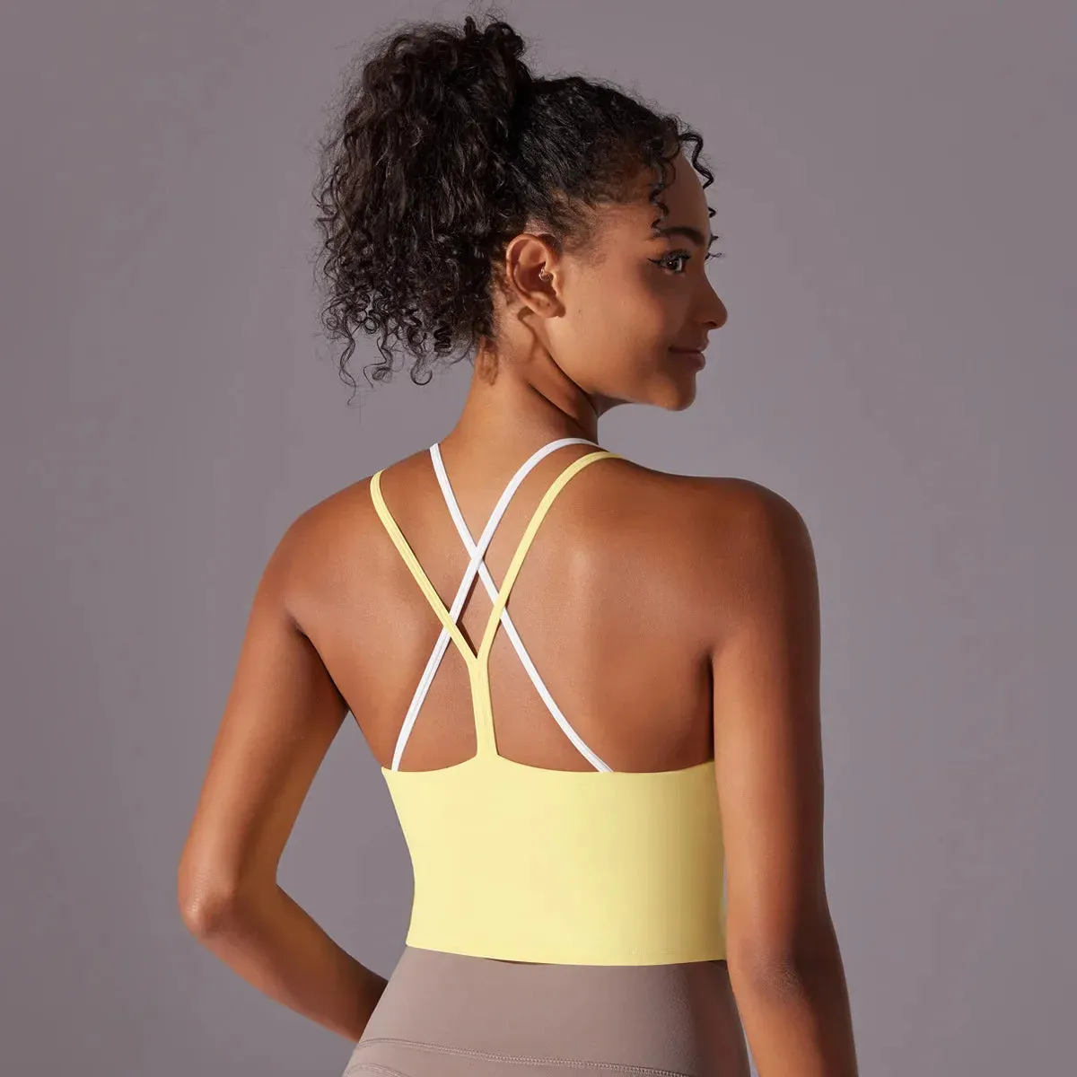 Seamless Breathable Running Gym Training Ground Nylon Solid High-Quality Sports Bra