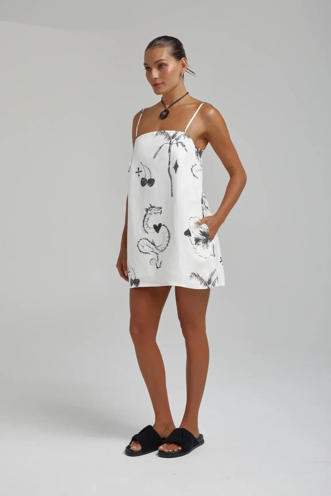 Shift Dress Black Dragon of Hearts