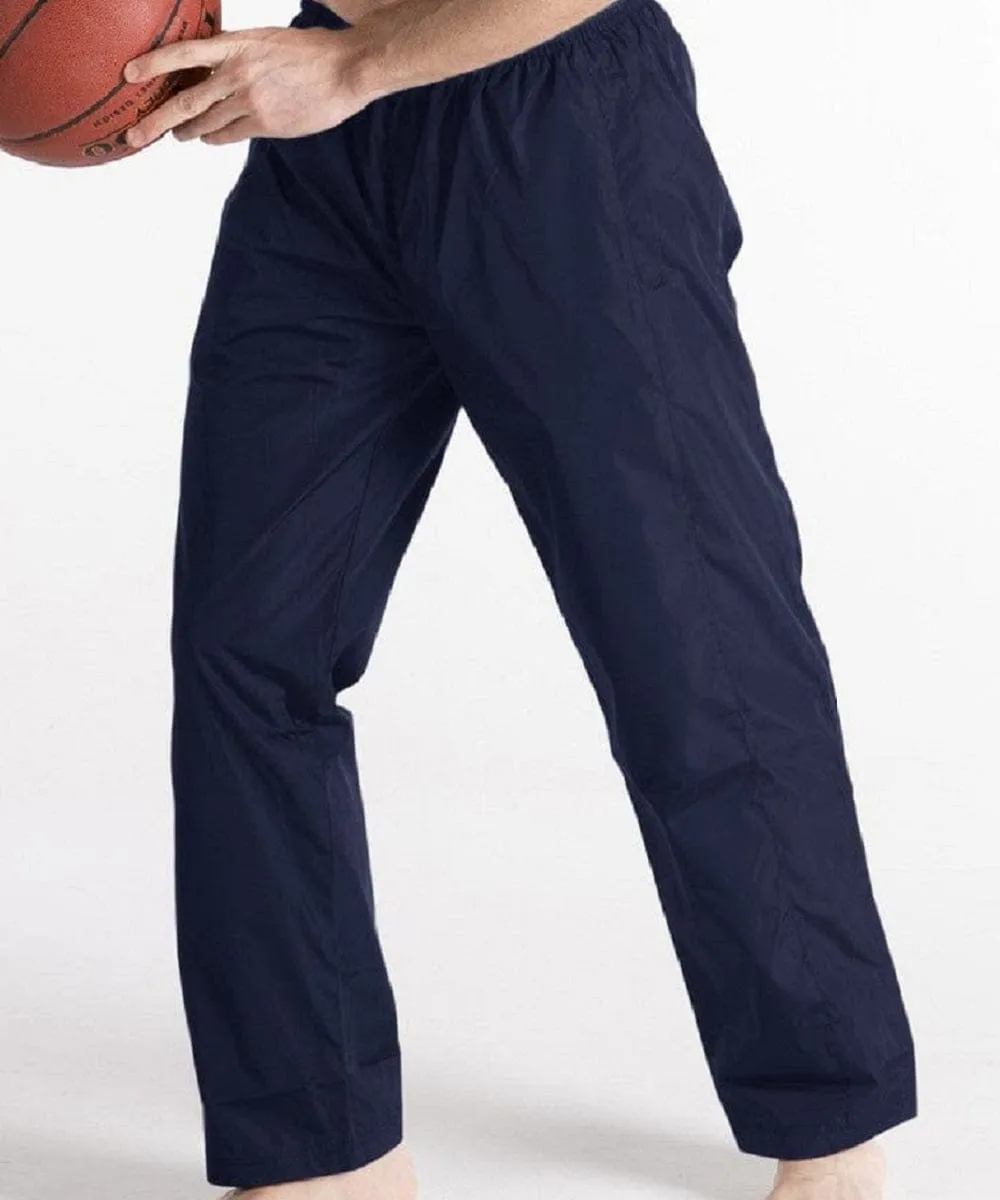 Short Men's Poly Track Pant, Zip Bottom - BLACK & NAVY - Size SMALL - FINAL SALE