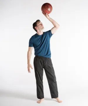 Short Men's Poly Track Pant, Zip Bottom - BLACK & NAVY - Size SMALL - FINAL SALE