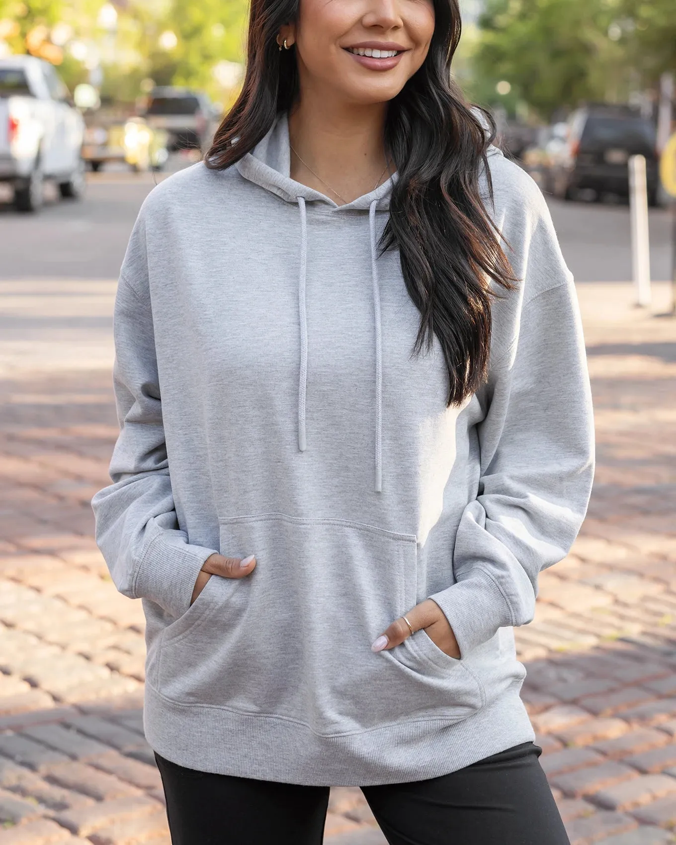 Signature Soft Heathered Grey Oversized Hoodie