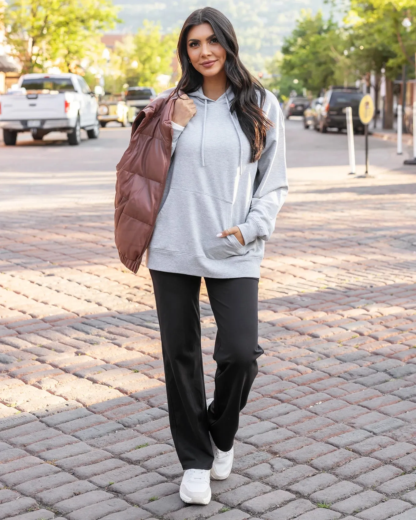Signature Soft Heathered Grey Oversized Hoodie