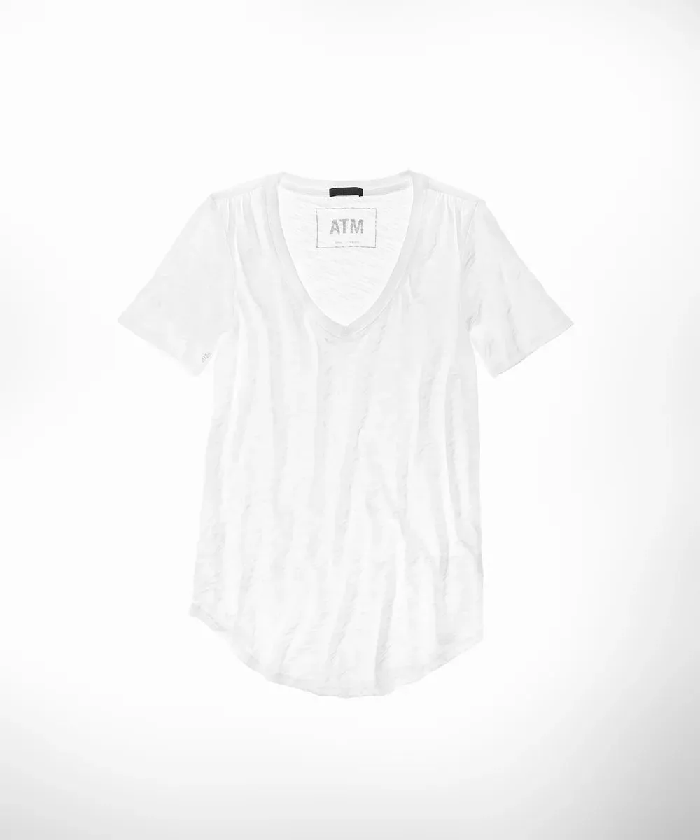 Slub Jersey Classic V-Neck Tee - White