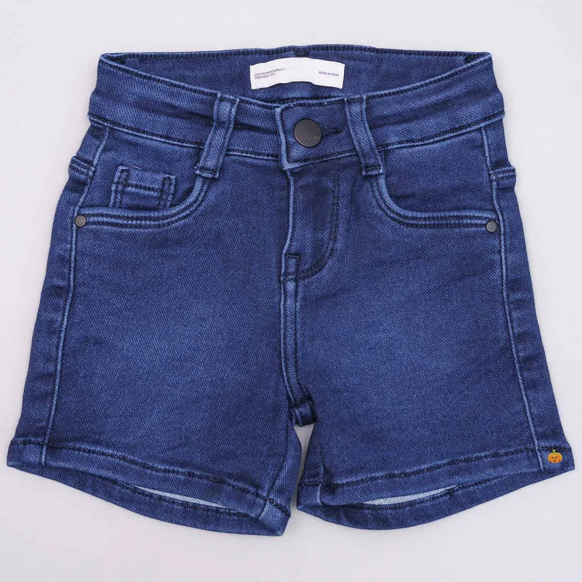 Solid Denim Girls Shorts