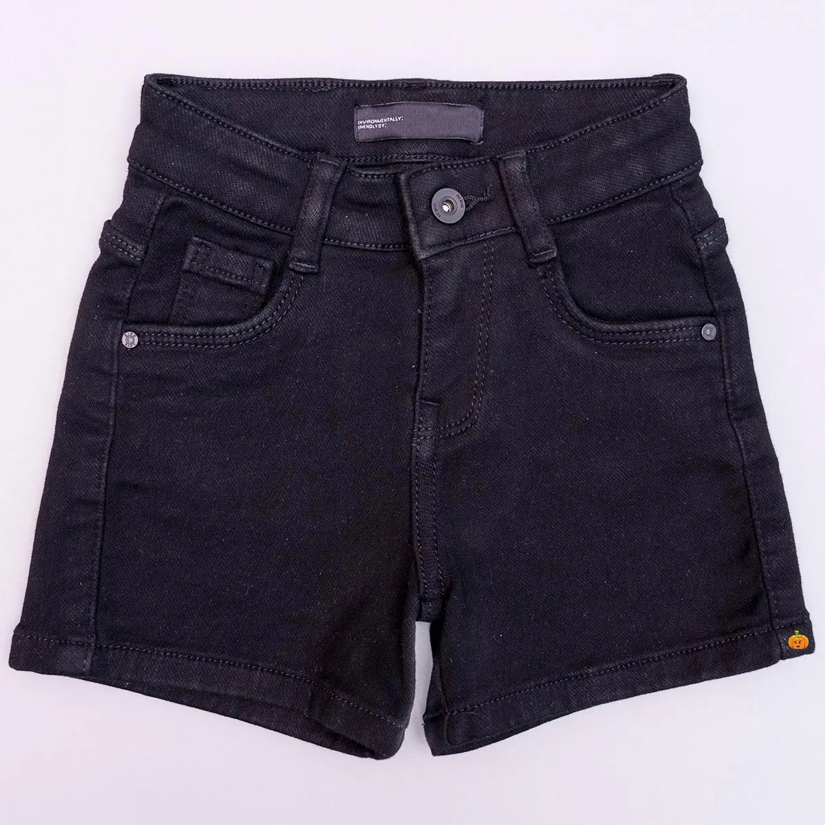 Solid Denim Girls Shorts