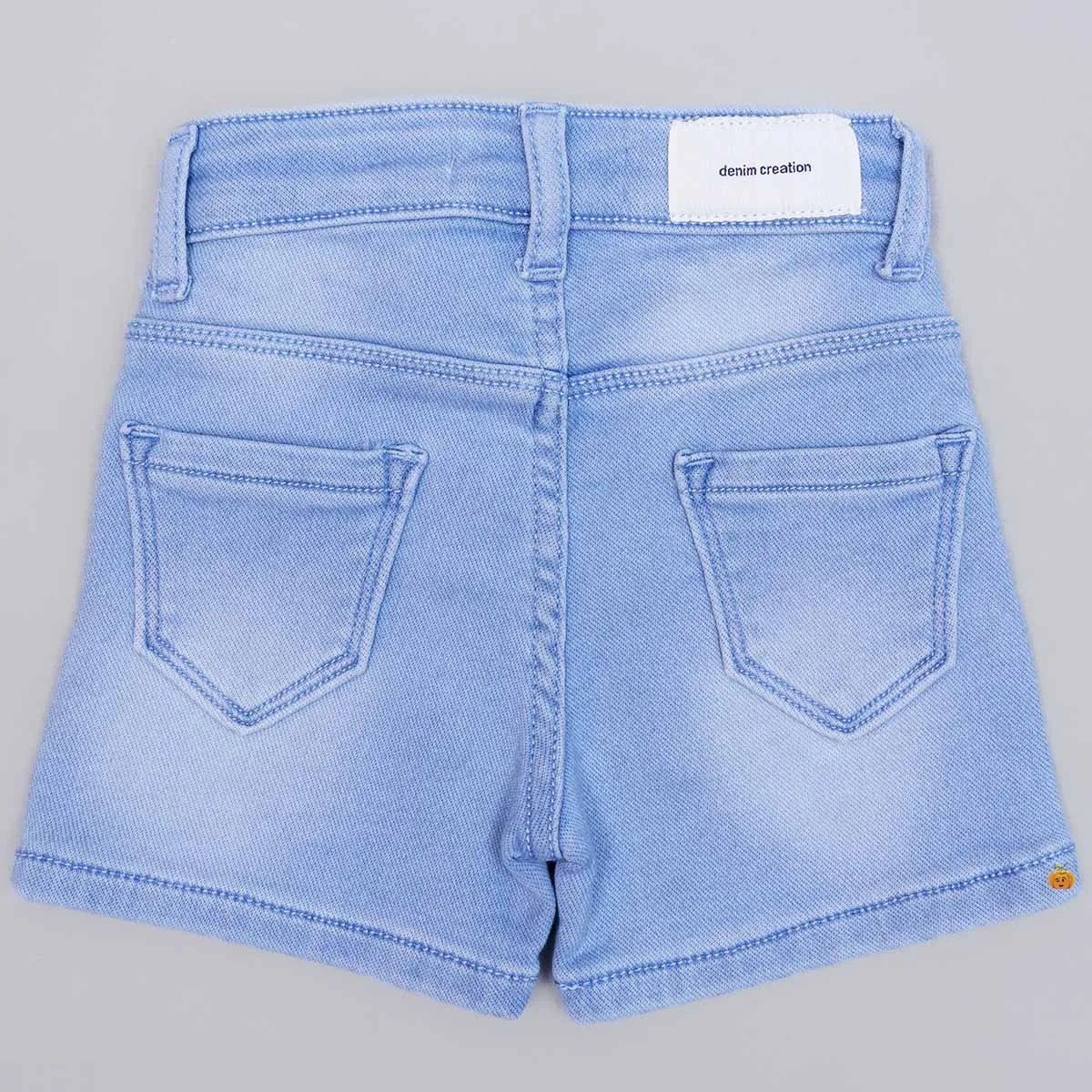 Solid Denim Girls Shorts