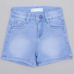 Solid Denim Girls Shorts