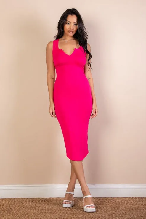 Split Neck Tank Midi Dress (CAPELLA)
