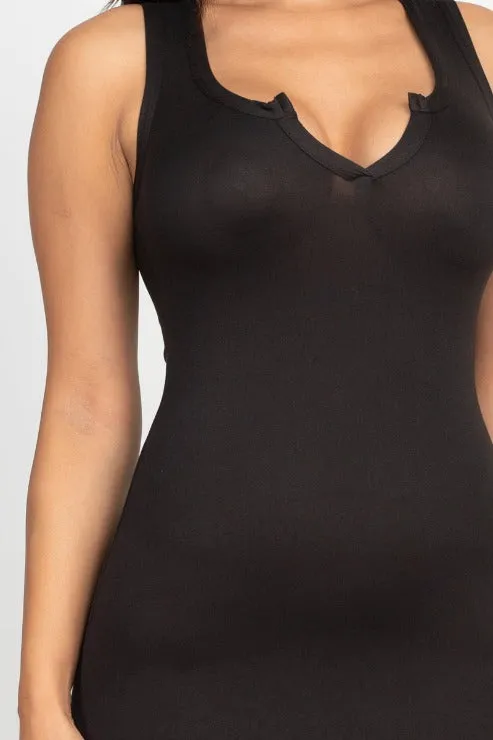 Split Neck Tank Midi Dress (CAPELLA)