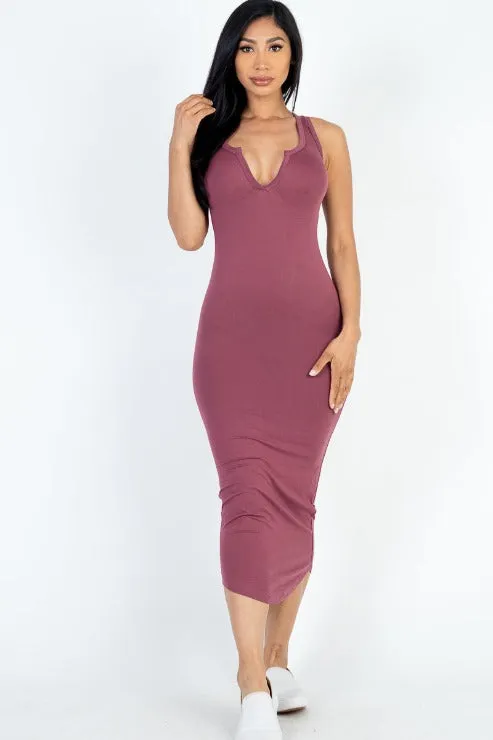 Split Neck Tank Midi Dress (CAPELLA)